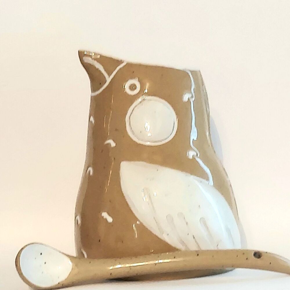 Anthropologie Knotwork Chicken Bird Ceramic Creamer Spice Sugar + Spoon 2 piece